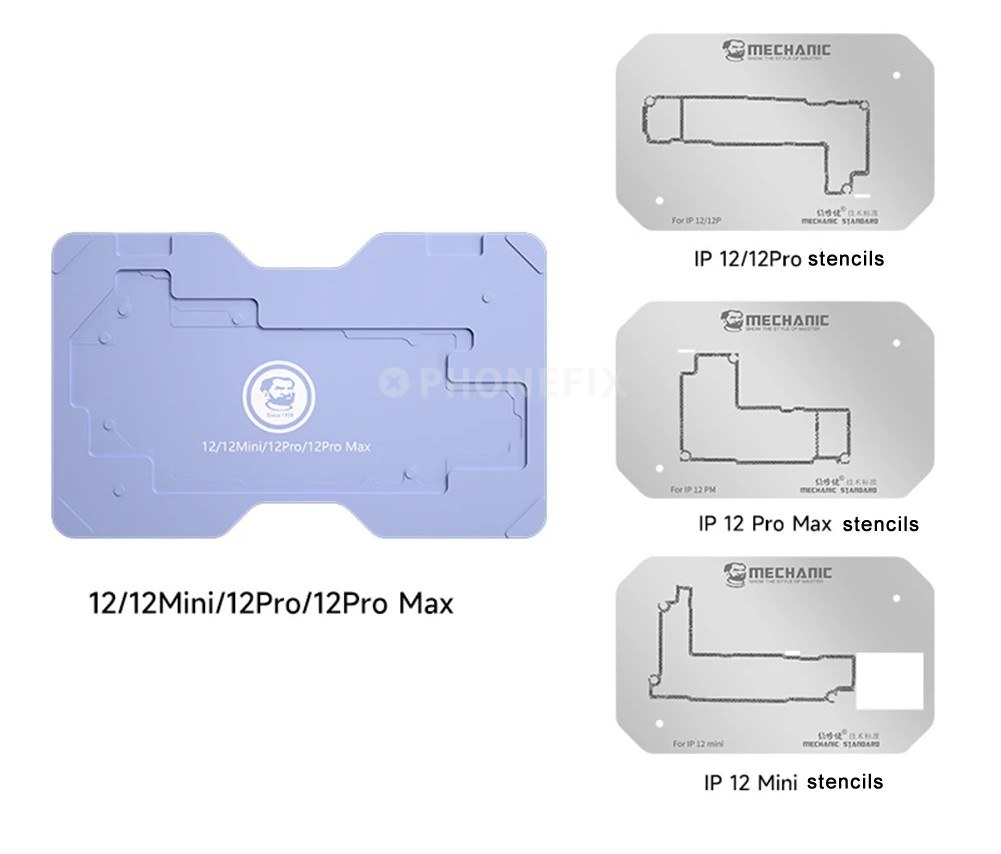 iPhone 12 Heat Kit with 3 Stencils – Screen Adhesive Stencils for iPhone 12 Series –