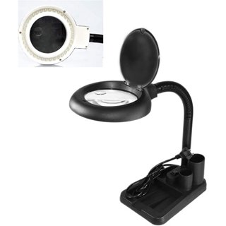 808 LED Lamp with Magnifier – Desktop Illuminated Magnifying Glass for PCB Soldering